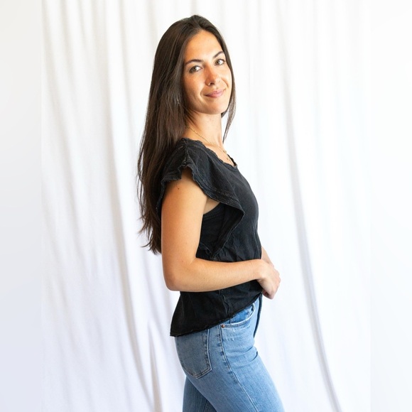 Daily Practice Anthropologie Flutter sleeve top - Picture 4 of 7